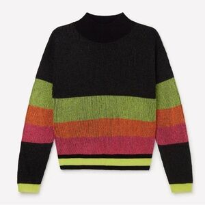 Brodie Cashmere Black Ribbed Turtleneck Sweater